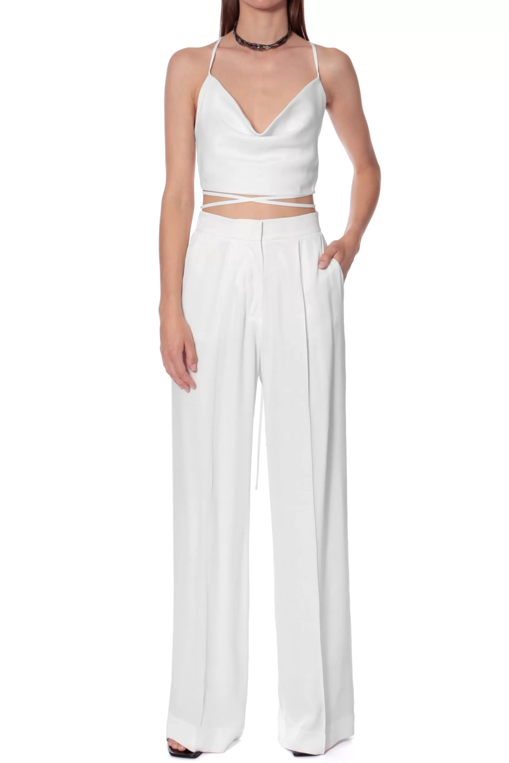 AGGI Top Lucia Satin Bright White>Kobieta Komplety